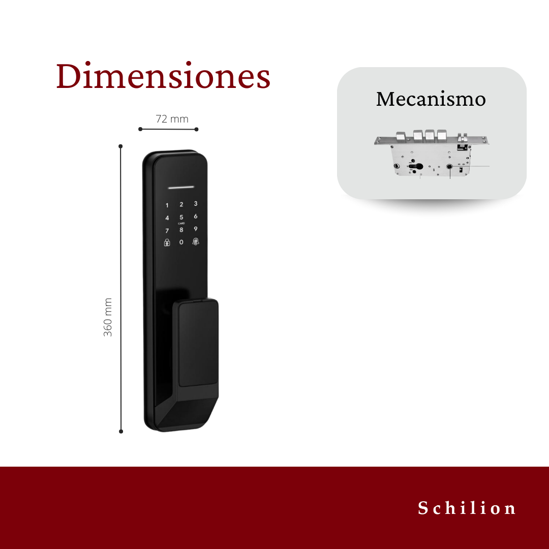 Cerradura Inteligente sin manija, desbloquea con huella, código, app y tarjeta