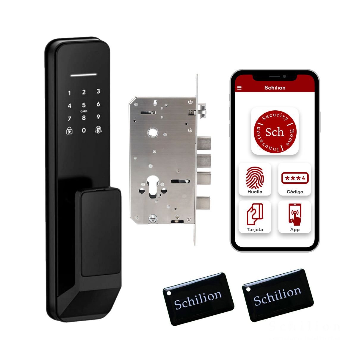 Cerradura Inteligente sin manija, desbloquea con huella, código, app y tarjeta
