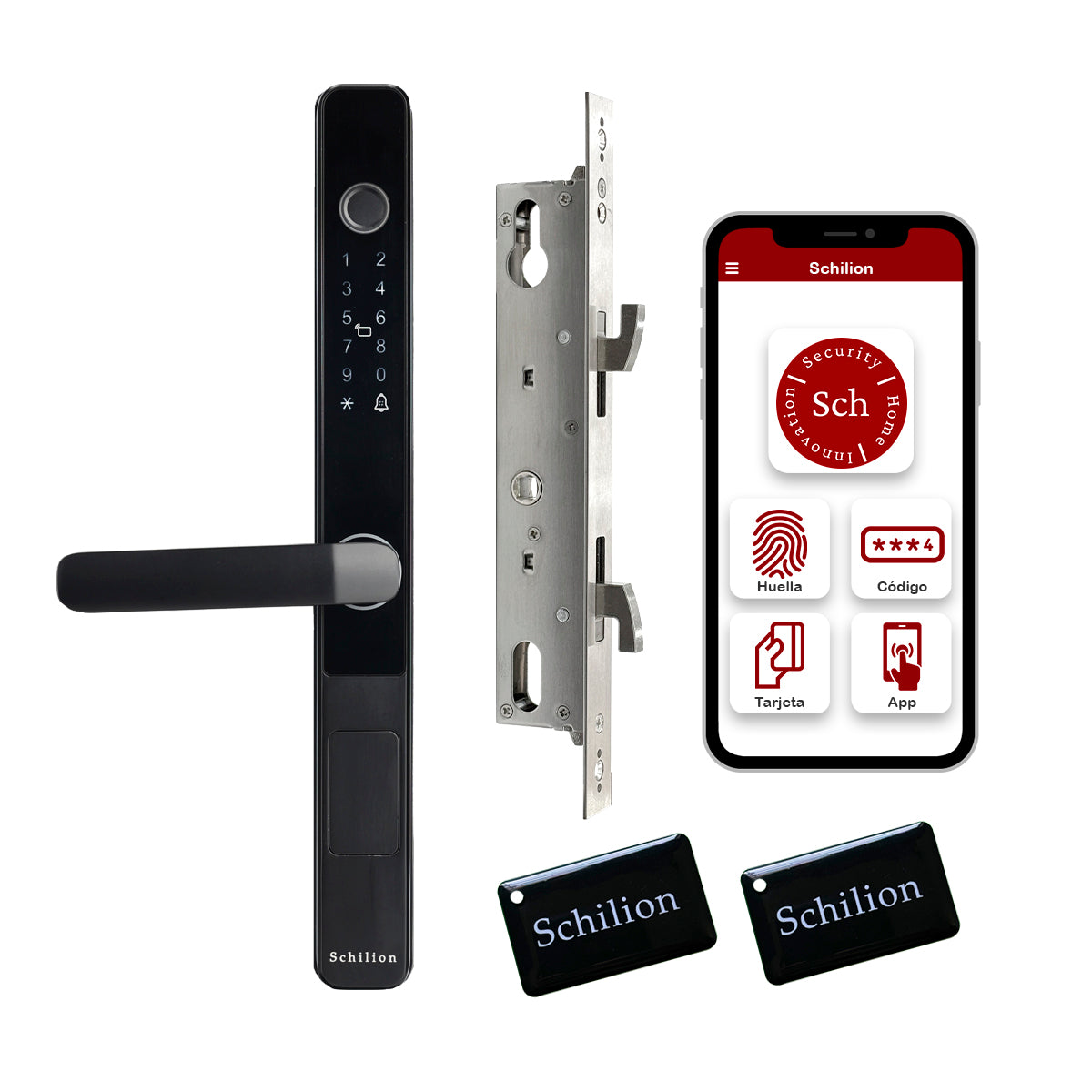 Cerradura Inteligente con Manija para Puertas Corredizas, Abre con Huella
