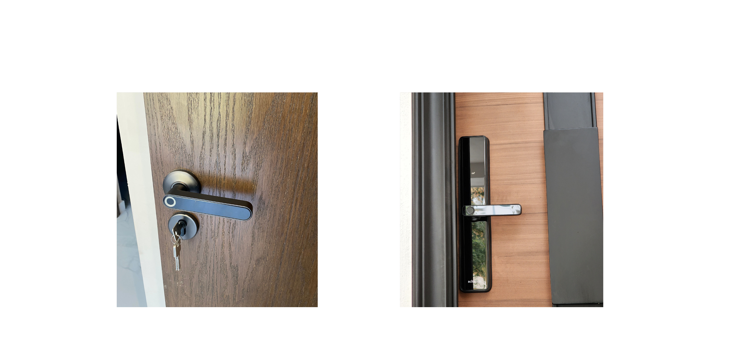 Cerraduras para puertas. Cerraduras inteligentes perfectas para tu hogar. Desbloquea tu cerradura por medio de huella digital, código, tarjeta o app. Seguridad para el hogar.