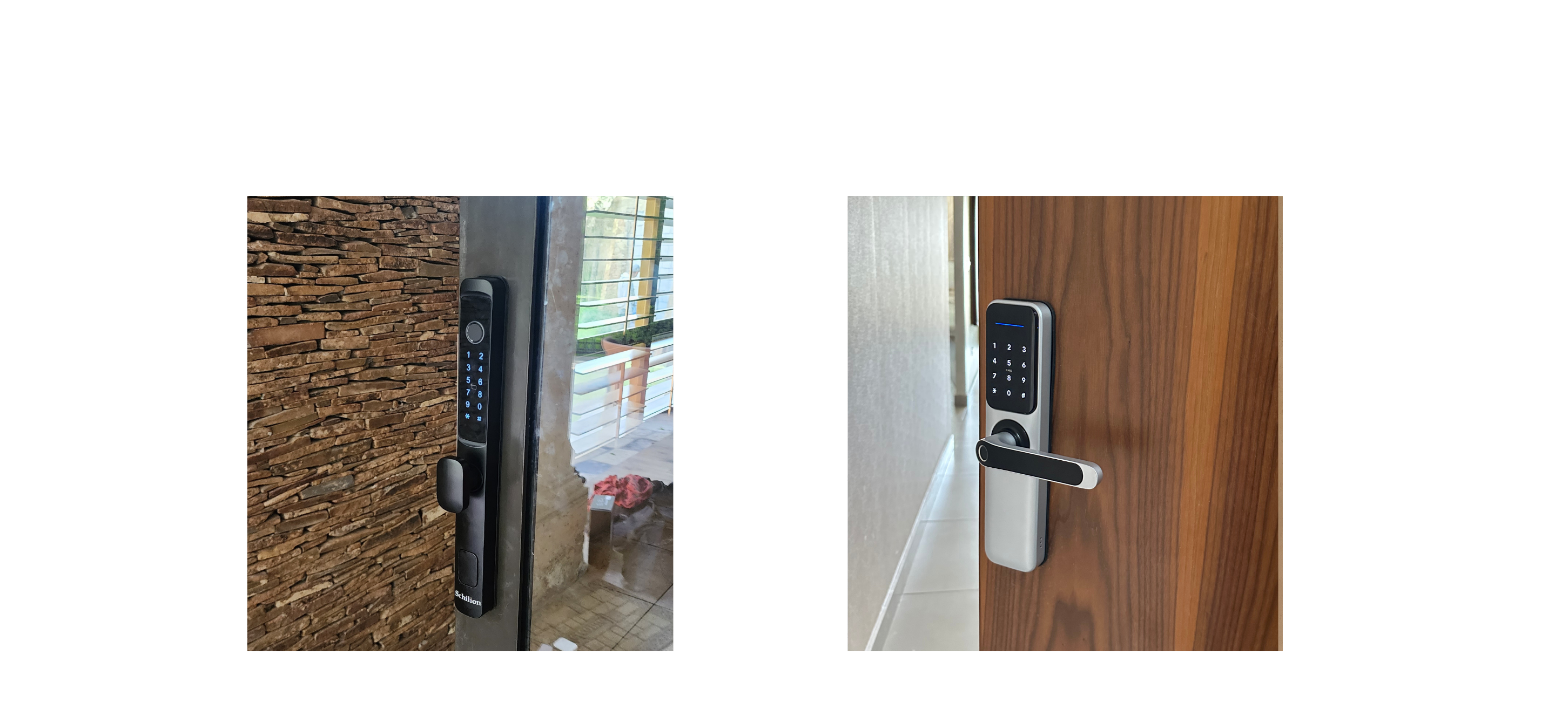 Cerraduras para puertas. Cerraduras inteligentes perfectas para tu hogar. Desbloquea tu cerradura por medio de huella digital, código, tarjeta o app. Seguridad para el hogar.