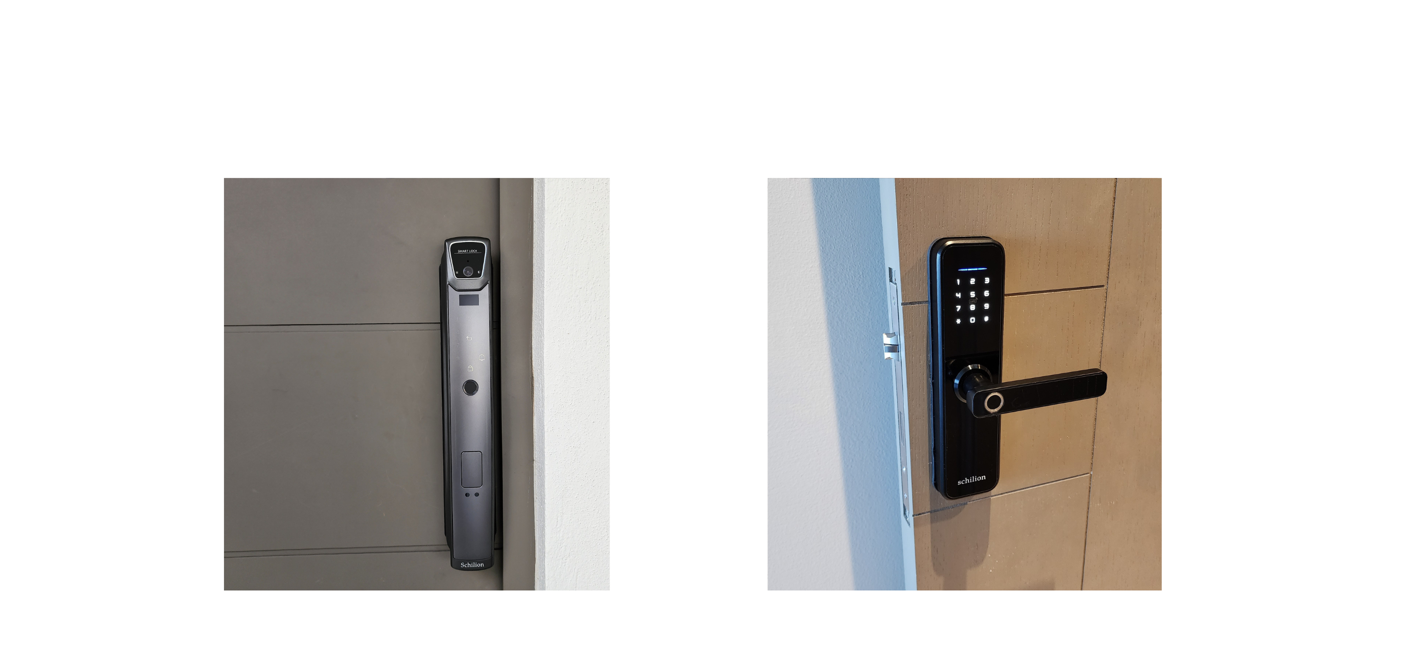 Cerraduras para puertas. Cerraduras inteligentes perfectas para tu hogar. Desbloquea tu cerradura por medio de huella digital, código, tarjeta o app. Seguridad para el hogar.
