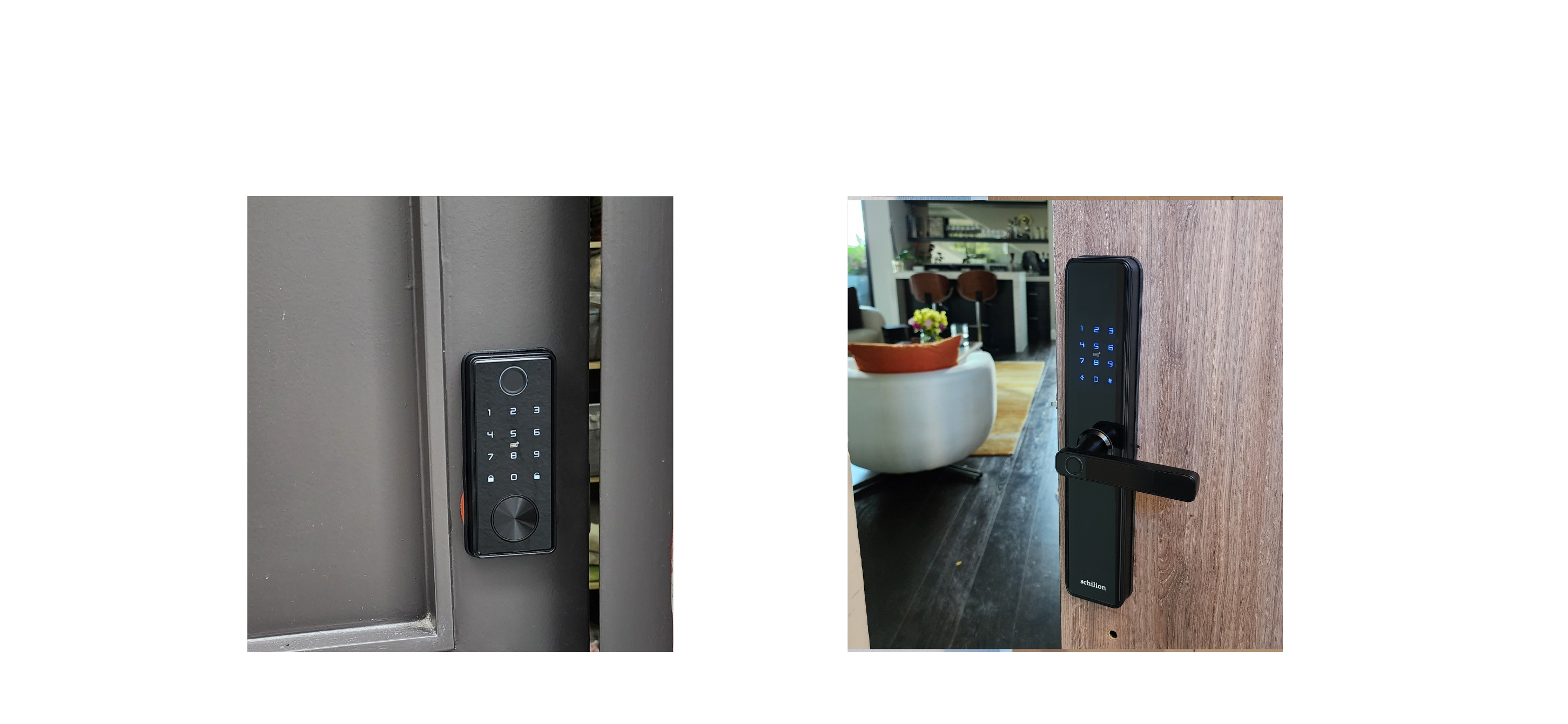 Cerraduras para puertas. Cerraduras inteligentes perfectas para tu hogar. Desbloquea tu cerradura por medio de huella digital, código, tarjeta o app. Seguridad para el hogar.