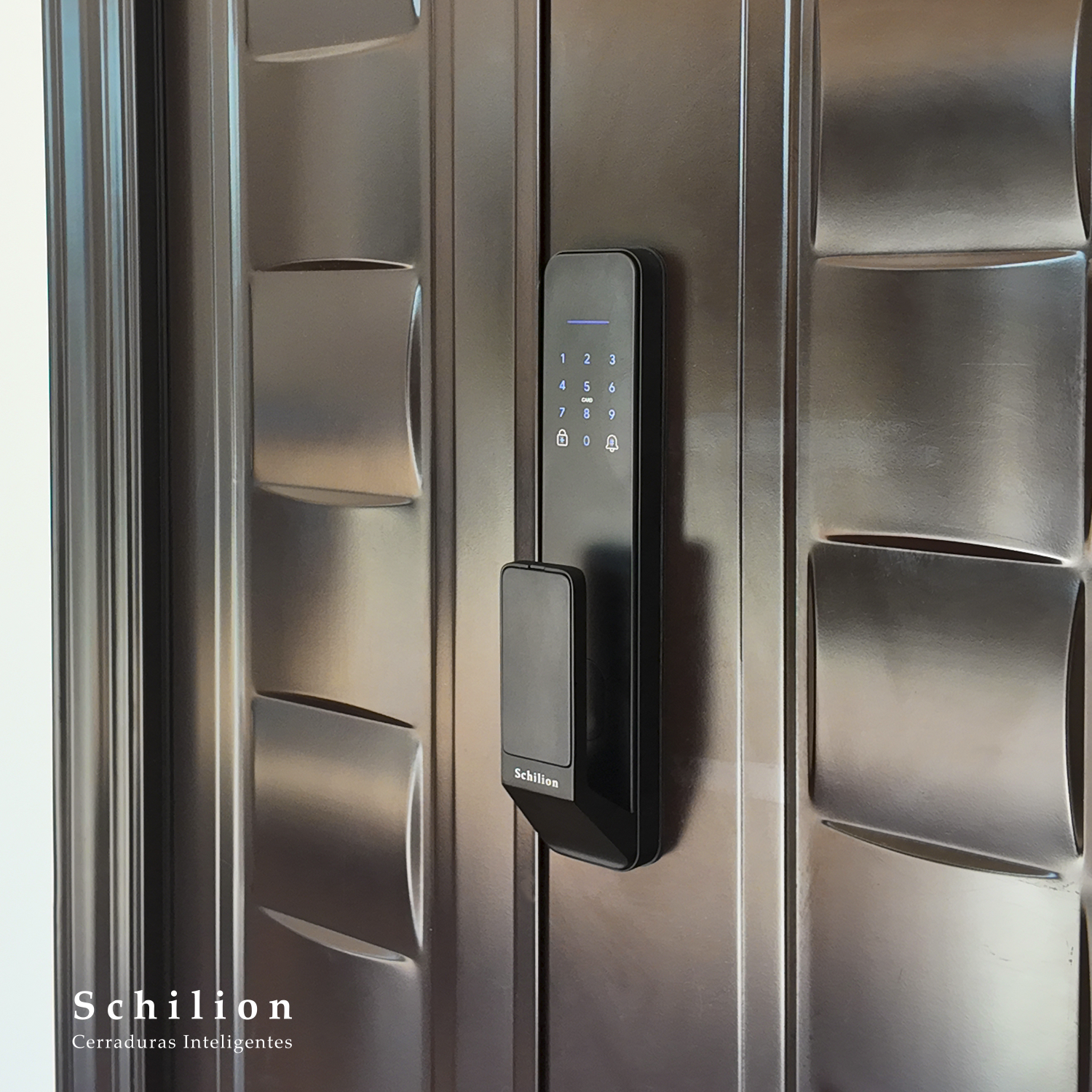 Puertas de Seguridad - Cerradura Inteligente sin manija, desbloquea con huella, código, app y tarjeta