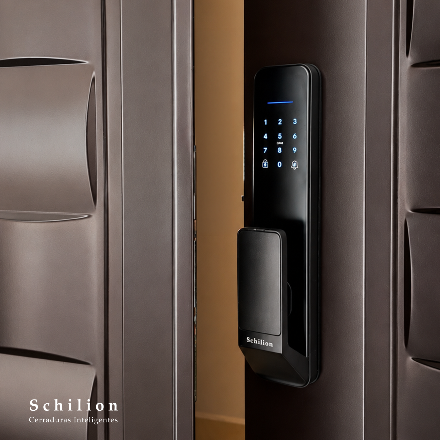 Puertas de Seguridad - Cerradura Inteligente sin manija, desbloquea con huella, código, app y tarjeta