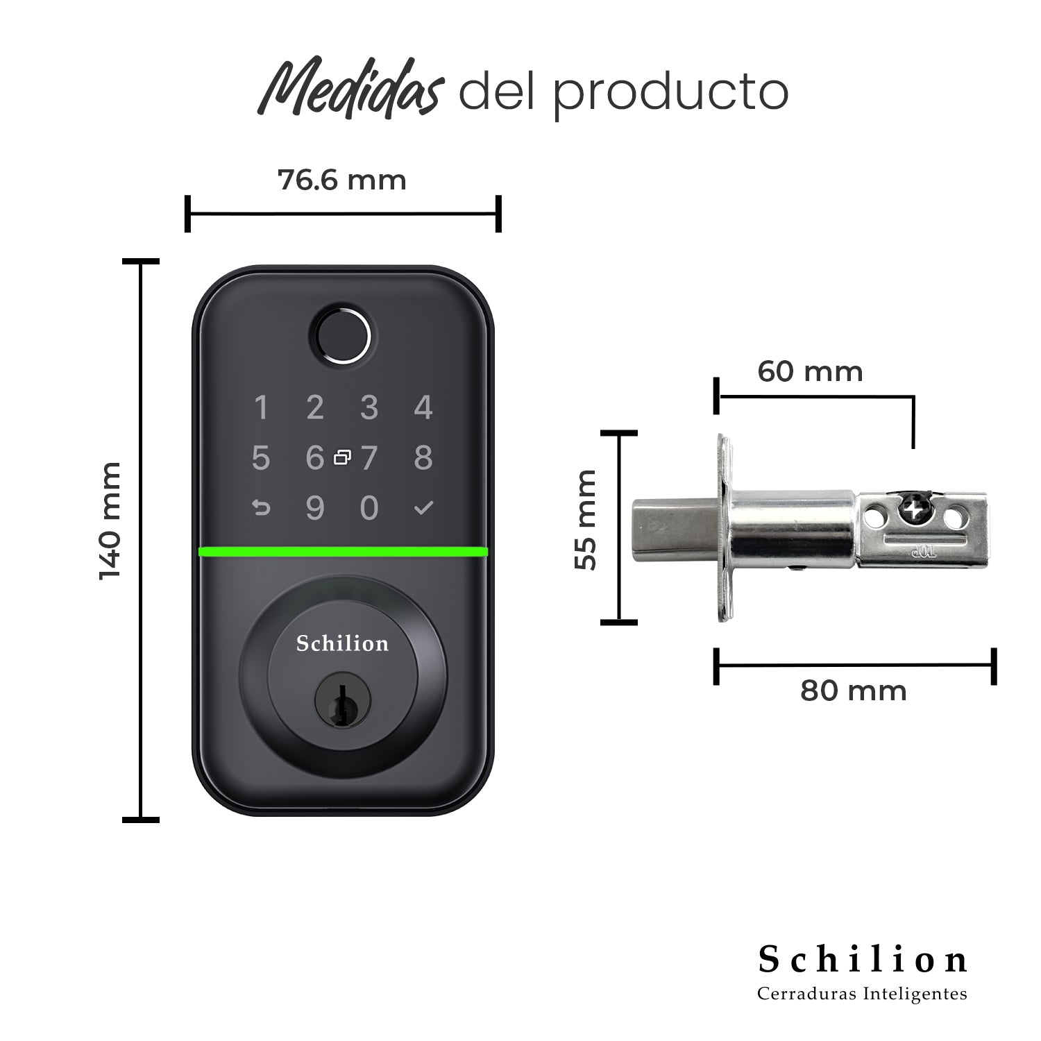 Cerrojo electrónico con huella digital y desbloqueo por código