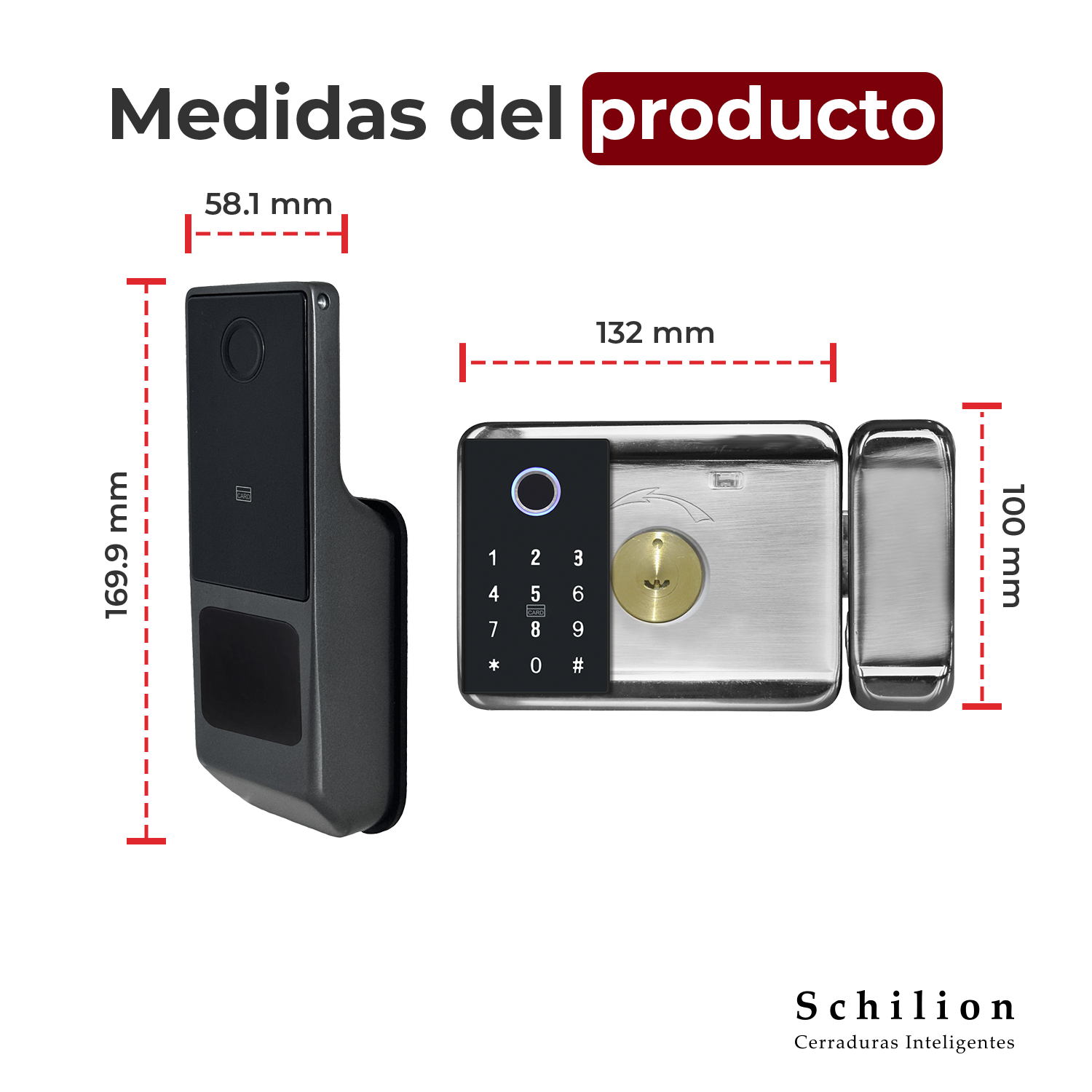 Cerradura para cocheras y rejas con huella digital y código