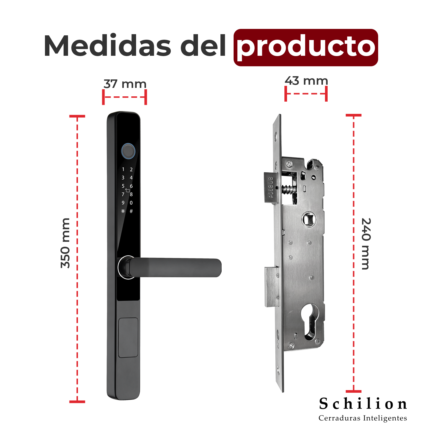 Cerradura Inteligente con Manija para Puertas Abatibles