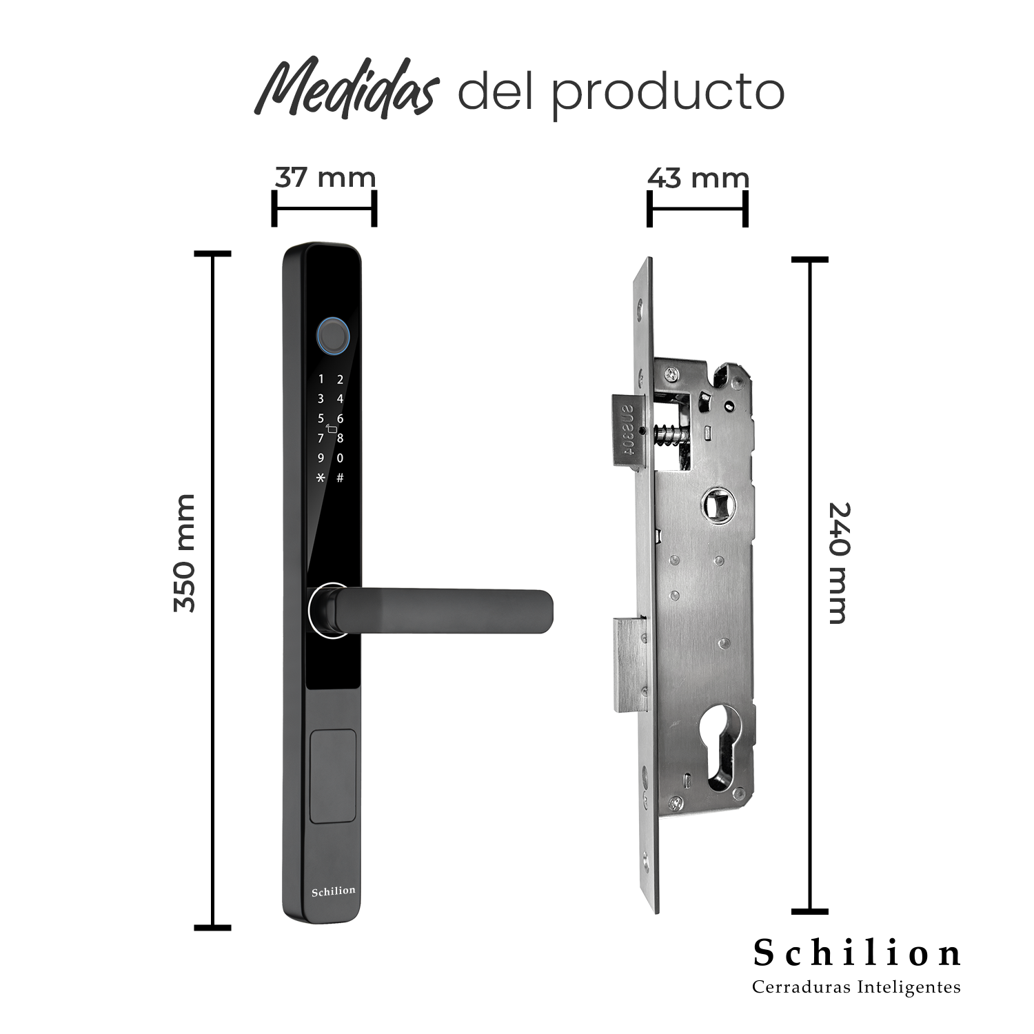 Cerradura Inteligente con Manija para Puertas Abatibles