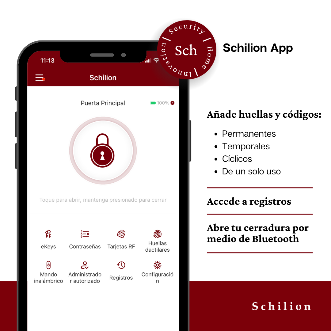 Puertas de Seguridad - Cerradura Inteligente sin manija, desbloquea con huella, código, app y tarjeta