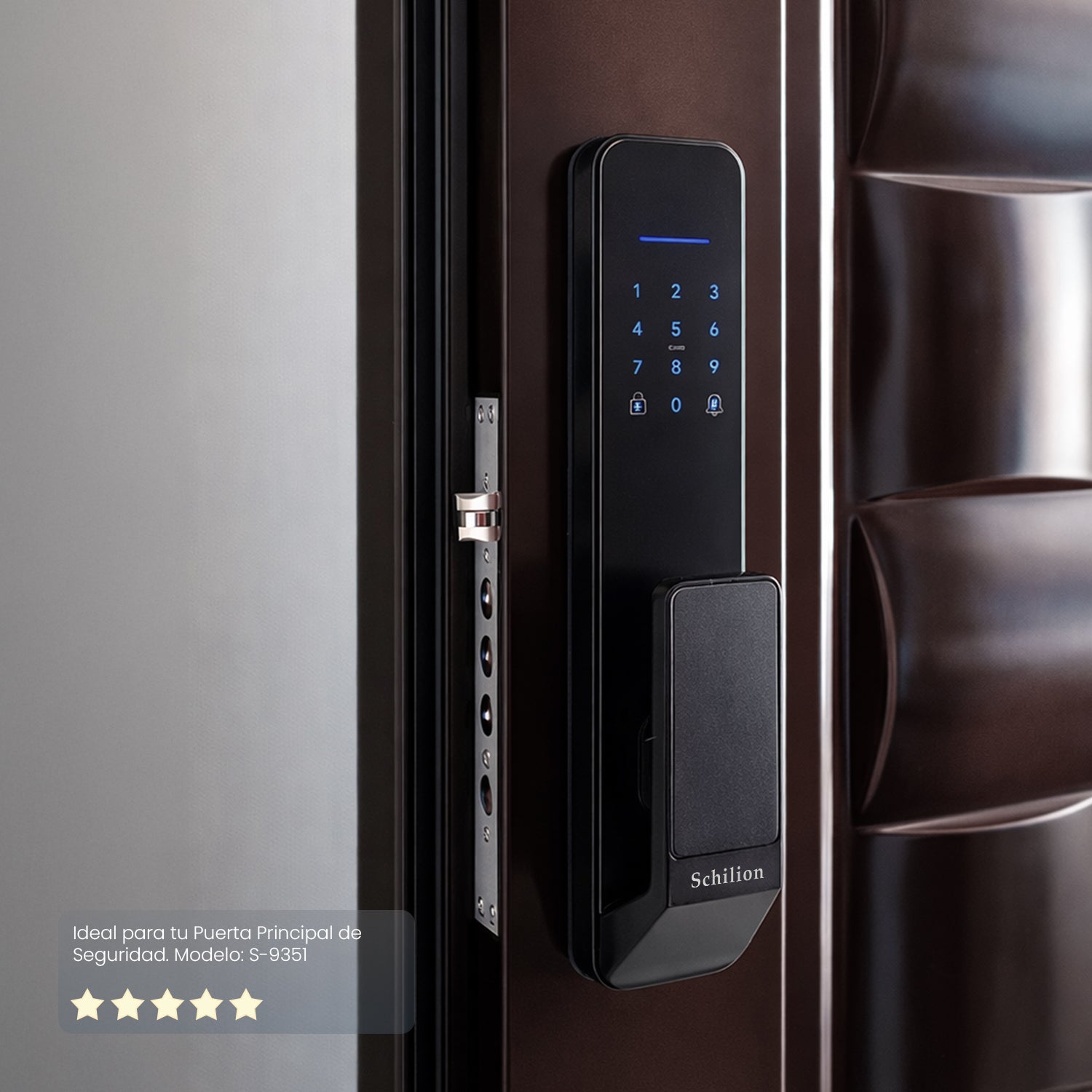 Puertas de Seguridad - Cerradura Inteligente sin manija, desbloquea con huella, código, app y tarjeta