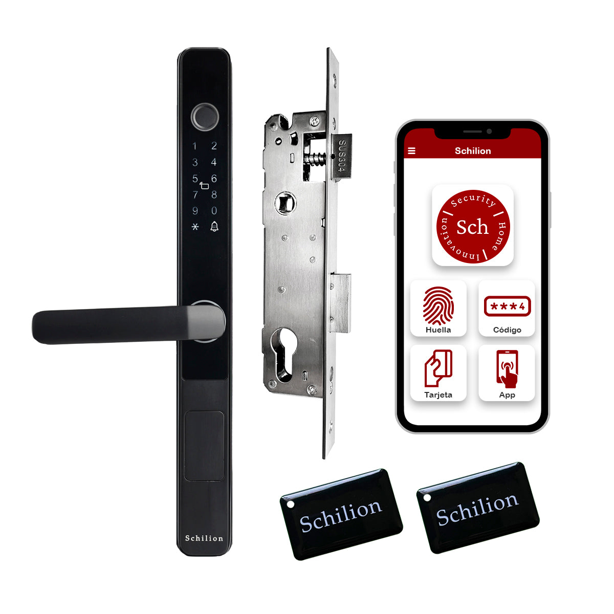 Cerradura Inteligente con Manija para Puertas Abatibles