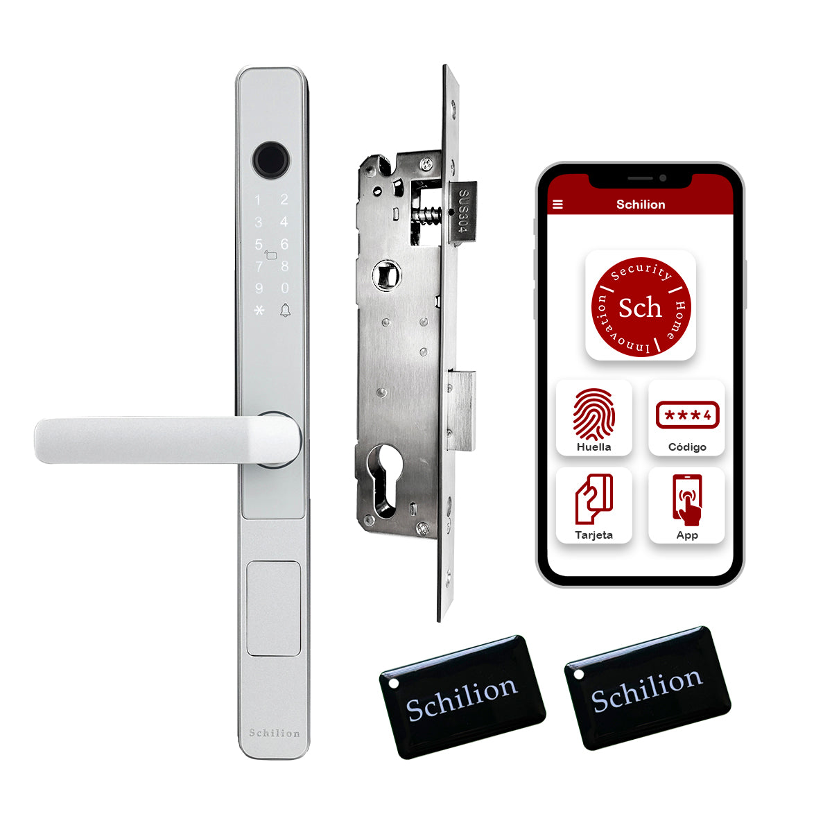 Cerradura Inteligente con Manija para Puertas Abatibles
