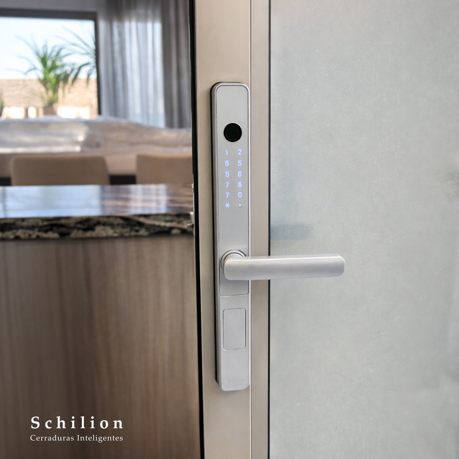 Cerradura Inteligente con Manija para Puertas Abatibles