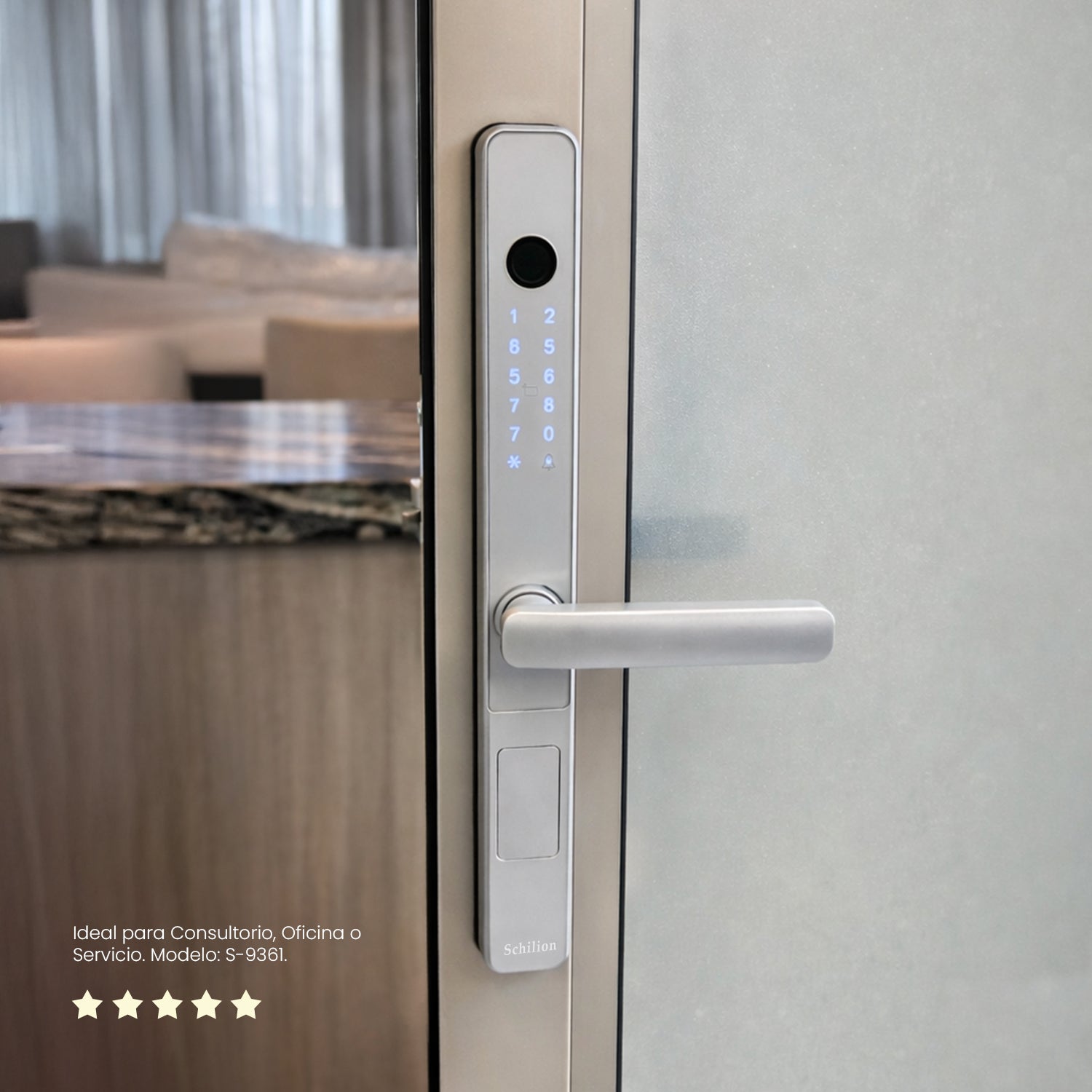 Cerradura Inteligente con Manija para Puertas Abatibles