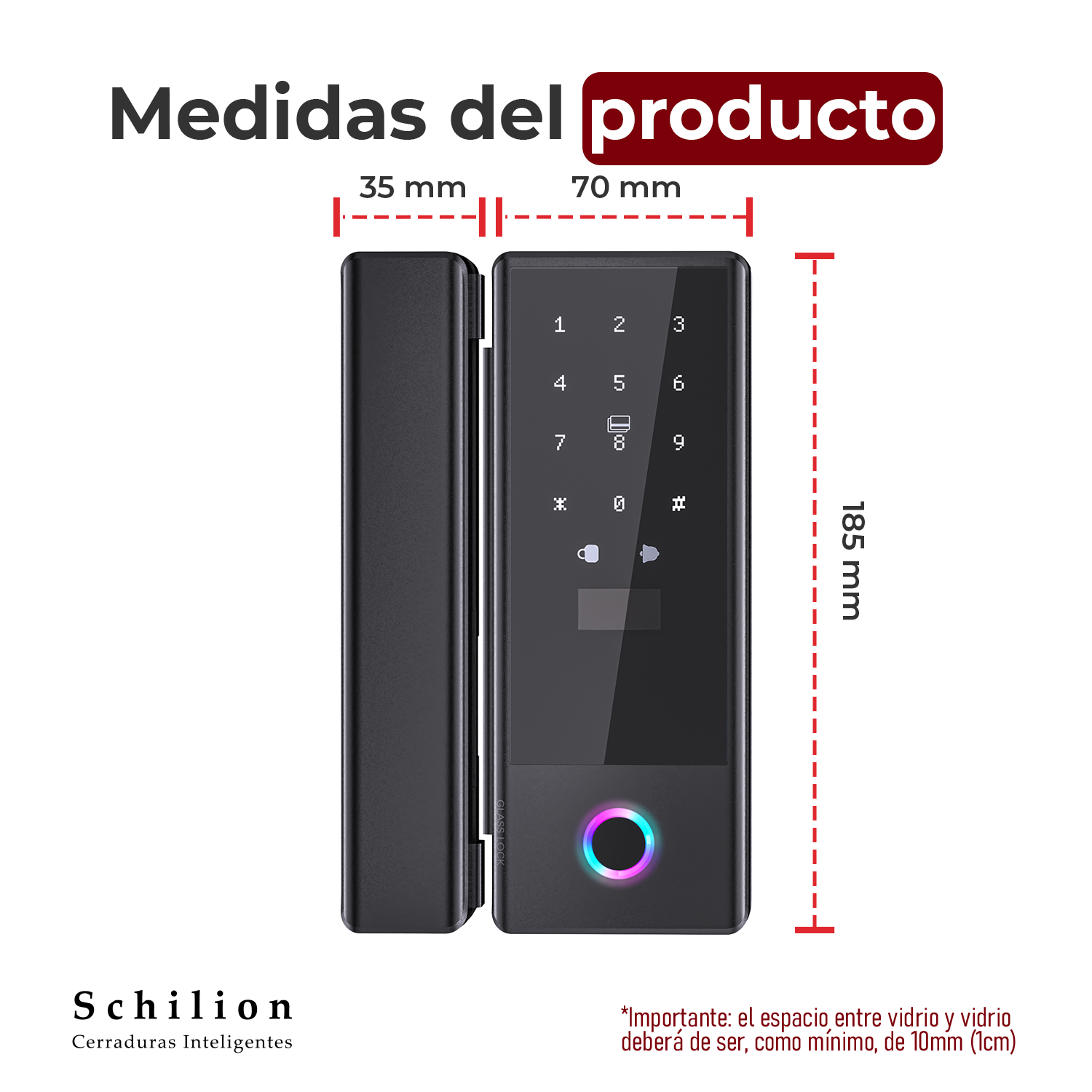 Cerradura Puerta de Vidrio-Vidrio