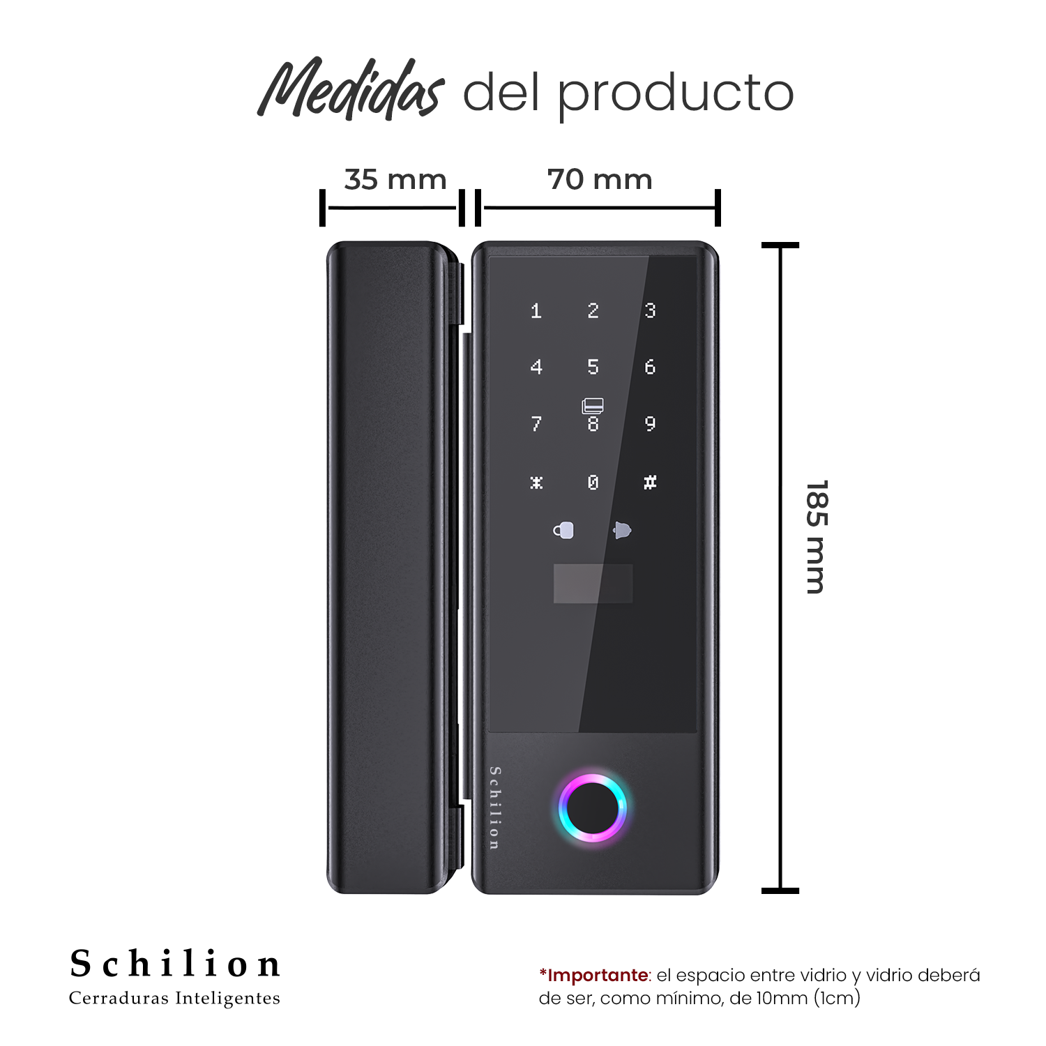 Cerradura Puerta de Vidrio-Vidrio