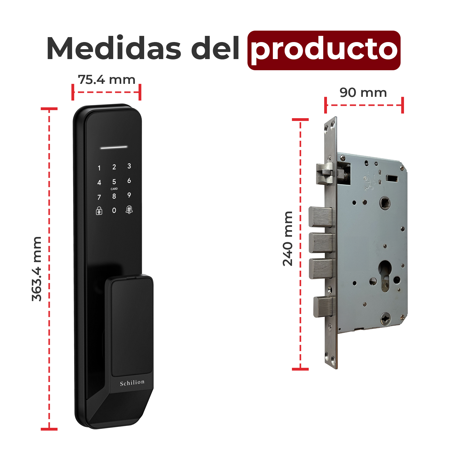 Cerradura Inteligente sin manija, desbloquea con huella, código, app y tarjeta
