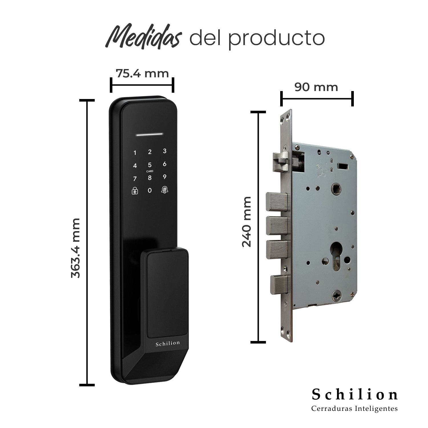 Cerradura Inteligente sin manija, desbloquea con huella, código, app y tarjeta